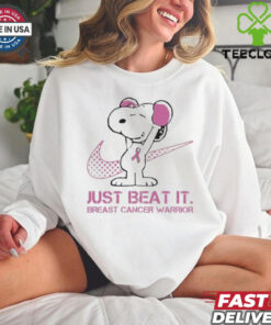 Snoopy Breast Cancer Warrior Just Beat It 2024 T Shirt White