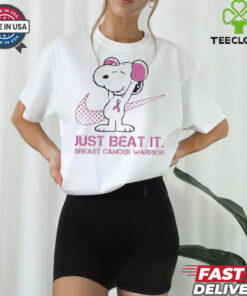 Snoopy Breast Cancer Warrior Just Beat It 2024 T Shirt White