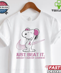 Snoopy Breast Cancer Warrior Just Beat It 2024 T Shirt White