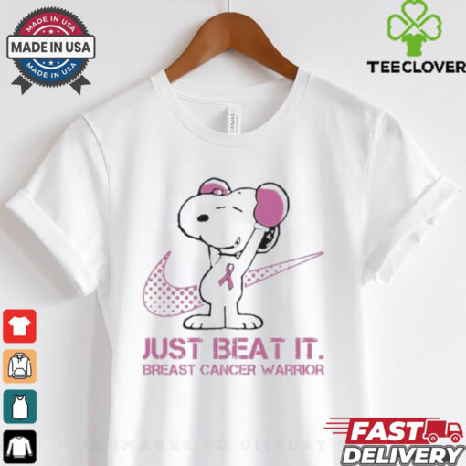 Snoopy Breast Cancer Warrior Just Beat It 2024 T Shirt White