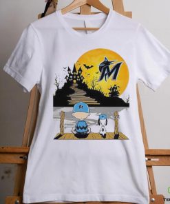 Snoopy Charlie Brown Sit Under Moon Miami Marlins Halloween Shirt 2 Snoopy Charlie Brown Sit Under Moon Miami Marlins Halloween Shirt