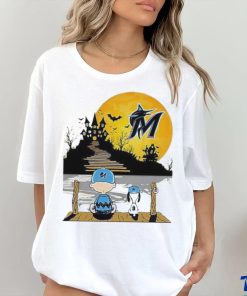 Snoopy Charlie Brown Sit Under Moon Miami Marlins Halloween Shirt 3 Snoopy Charlie Brown Sit Under Moon Miami Marlins Halloween Shirt