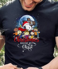 Snoopy Charlie Brown Woodstock Christmas Begins With Christ Charlie Brown Christmas T shirt