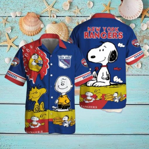 Snoopy Charlie Brown Woodstock New York Rangers Hawaiian Shirts