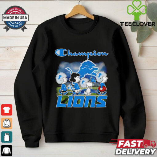 Snoopy Charlie Brown and Friends Champion Detroit Lions shirt
