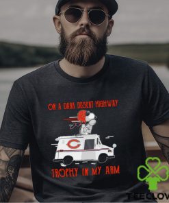Snoopy Chicago Bears on a dark desert highway trophy in my arm shirt