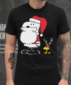 Snoopy Christmas Shirt Holiday Snoopy Woodstock Antlers Santa Claus T Shirt