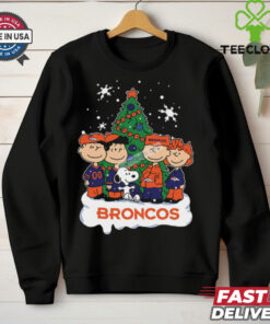 Snoopy Christmas Tree Denver Broncos Graphic T Shirt