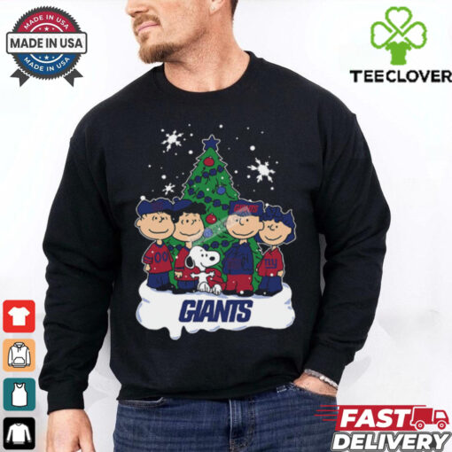 Snoopy Christmas Tree New York Giants Graphic T Shirt