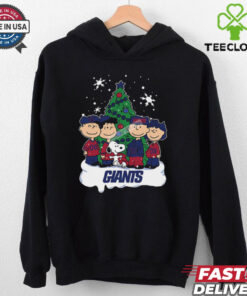 Snoopy Christmas Tree New York Giants Graphic T Shirt