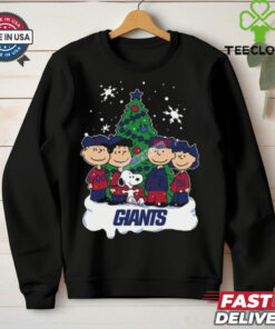 Snoopy Christmas Tree New York Giants Graphic T Shirt