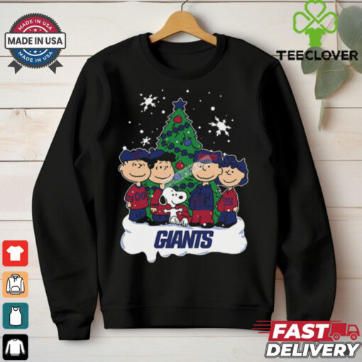 Snoopy Christmas Tree New York Giants Graphic T Shirt