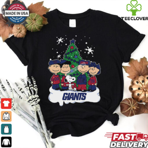 Snoopy Christmas Tree New York Giants Graphic T Shirt