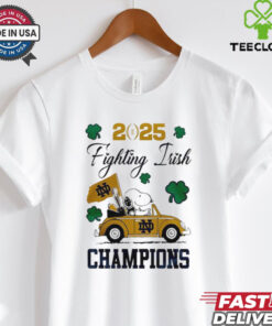 Snoopy Driver 2025 Notre Dame Fighting Irish Champions shirt