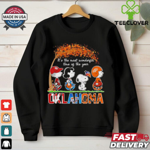 Snoopy Fall Oklahoma sports the most wonderful of the year Halloween hoodie, sweater, longsleeve, shirt v-neck, t-shirt