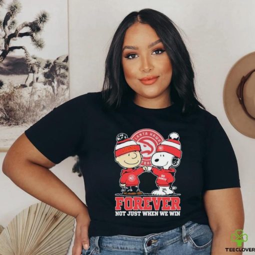Snoopy Fist Bump Charlie Brown Atlanta Hawks Forever Not Just When We Win Shirt