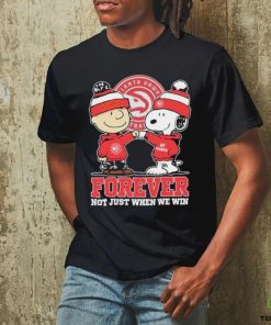 Snoopy Fist Bump Charlie Brown Atlanta Hawks Forever Not Just When We Win Shirt