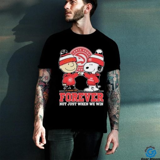 Snoopy Fist Bump Charlie Brown Atlanta Hawks Forever Not Just When We Win Shirt