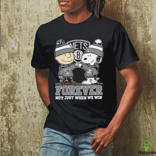 Snoopy Fist Bump Charlie Brown Brooklyn Nets Forever Not Just When We Win Shirt
