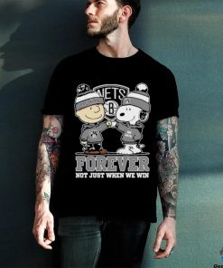Snoopy Fist Bump Charlie Brown Brooklyn Nets Forever Not Just When We Win Shirt