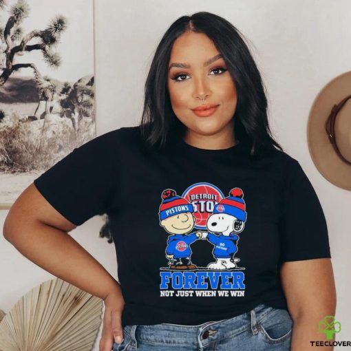 Snoopy Fist Bump Charlie Brown Detroit Pistons Forever Not Just When We Win Shirt
