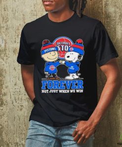 Snoopy Fist Bump Charlie Brown Detroit Pistons Forever Not Just When We Win Shirt