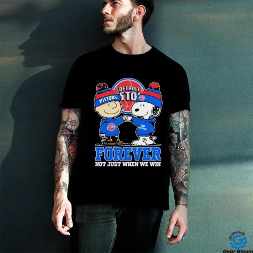 Snoopy Fist Bump Charlie Brown Detroit Pistons Forever Not Just When We Win Shirt