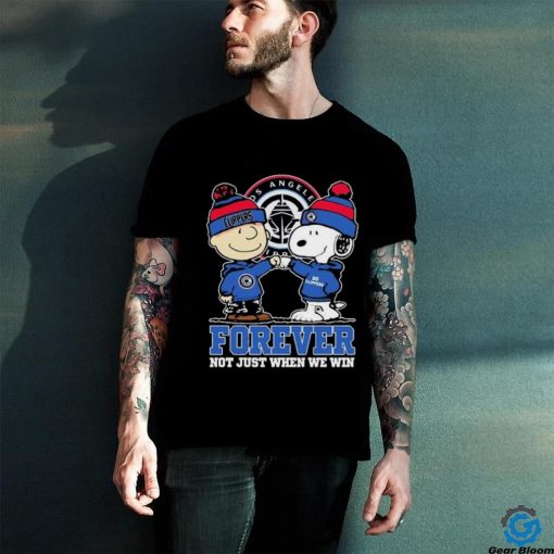 Snoopy Fist Bump Charlie Brown LA Clippers Forever Not Just When We Win Shirt