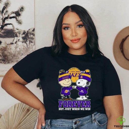 Snoopy Fist Bump Charlie Brown Los Angeles Lakers Forever Not Just When We Win Shirt