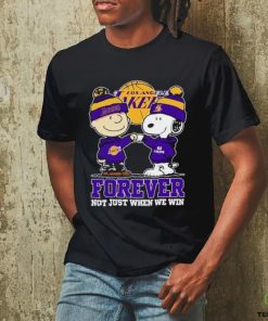 Snoopy Fist Bump Charlie Brown Los Angeles Lakers Forever Not Just When We Win Shirt