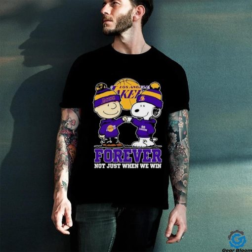 Snoopy Fist Bump Charlie Brown Los Angeles Lakers Forever Not Just When We Win Shirt