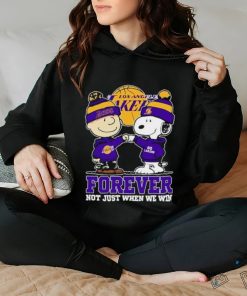 Snoopy Fist Bump Charlie Brown Los Angeles Lakers Forever Not Just When We Win Shirt