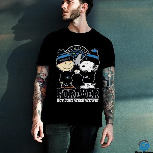 Snoopy Fist Bump Charlie Brown Minnesota Timberwolves Forever Not Just When We Win Shirt