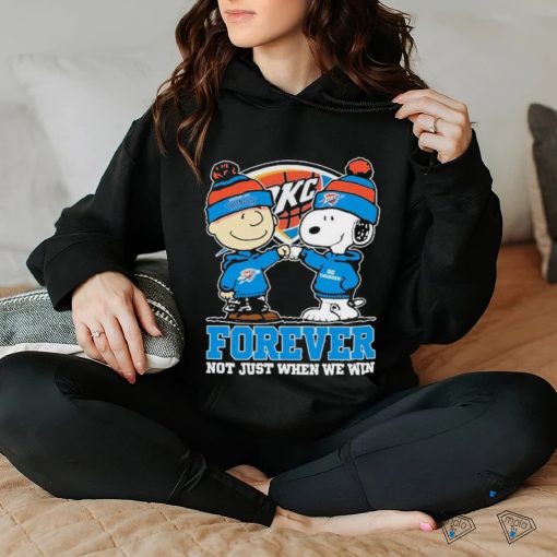 Snoopy Fist Bump Charlie Brown Oklahoma City Thunder Forever Not Just When We Win Shirt