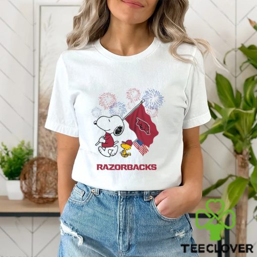 Snoopy Football Happy 4th Of July Arkansas Razorbacks Shirt