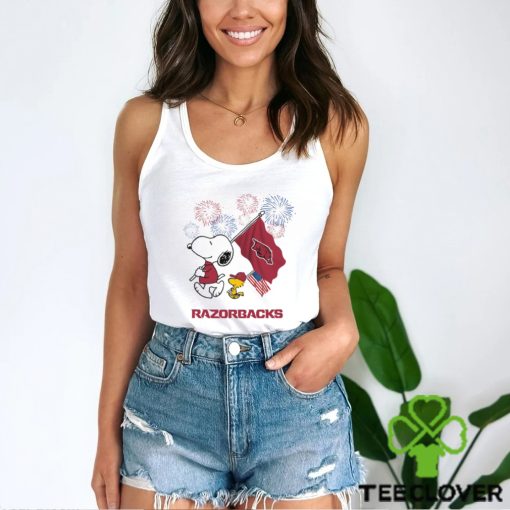 Snoopy Football Happy 4th Of July Arkansas Razorbacks Shirt