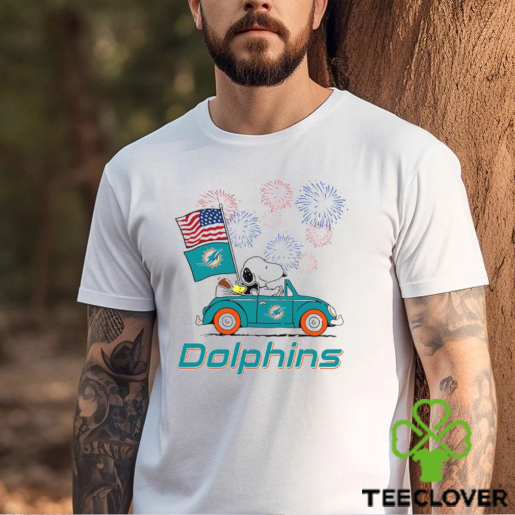 Snoopy Football Happy 4th Of July Miami Dolphins Shirt Snoopy Football Happy 4th Of July Miami Dolphins Shirt