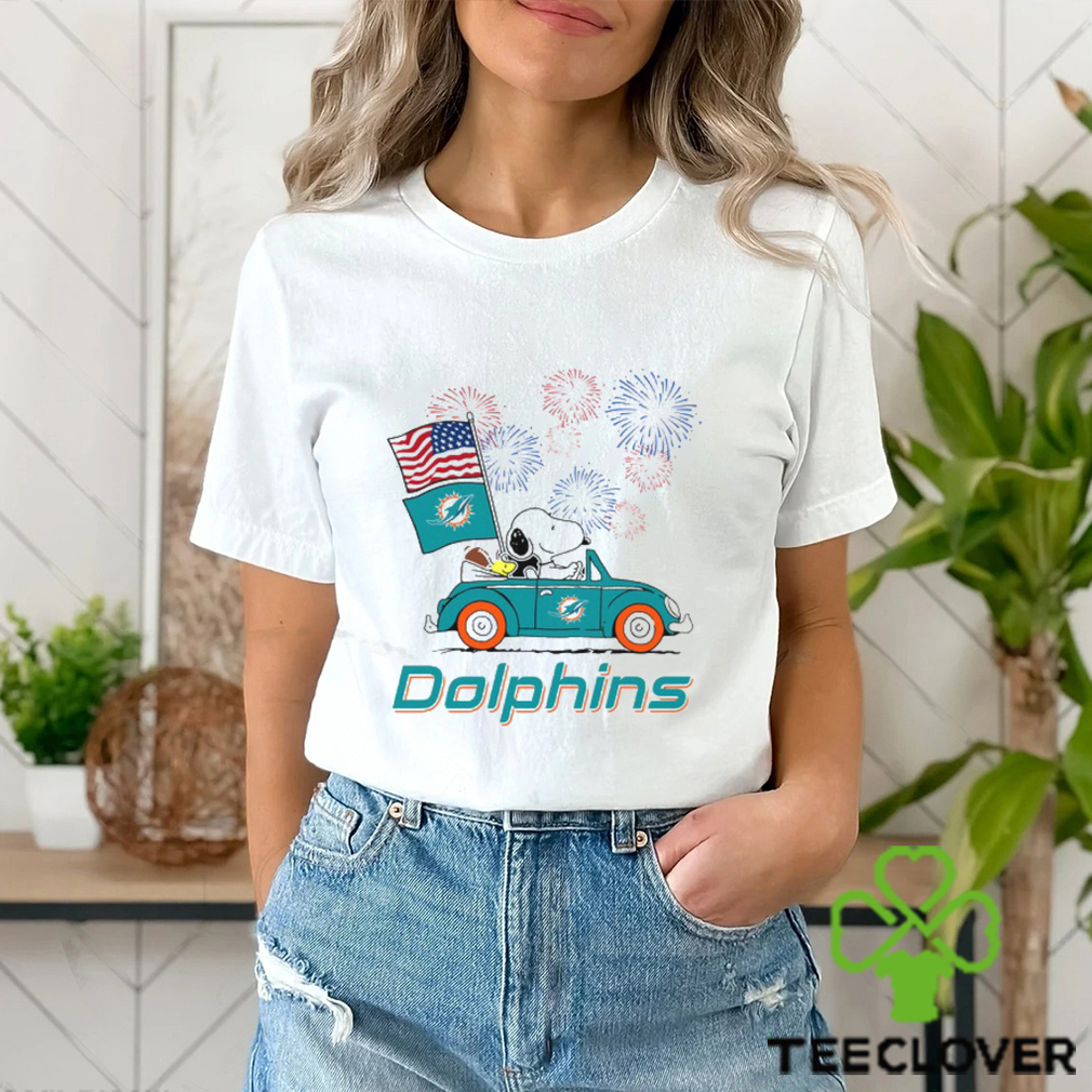 Snoopy Football Happy 4th Of July Miami Dolphins Shirt Snoopy Football Happy 4th Of July Miami Dolphins Shirt
