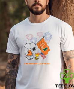Snoopy Football Happy 4th Of July Miami Hurricanes Shirt