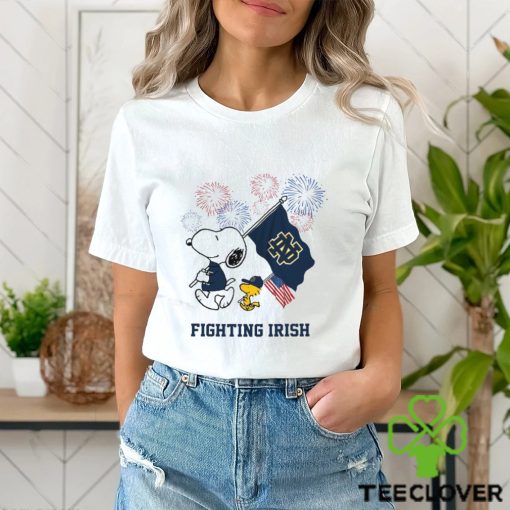 Snoopy Football Happy 4th Of July Notre Dame Fighting Irish Shirt