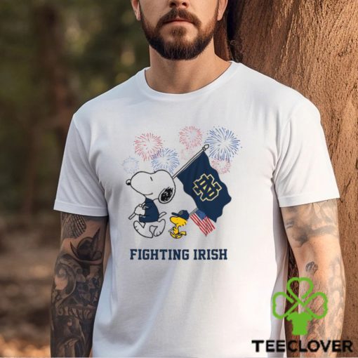 Snoopy Football Happy 4th Of July Notre Dame Fighting Irish Shirt