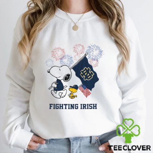 Snoopy Football Happy 4th Of July Notre Dame Fighting Irish Shirt