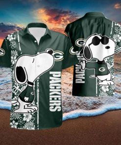 Snoopy Green Bay Packers Short Sleeve Aloha Hawaiian Shirt