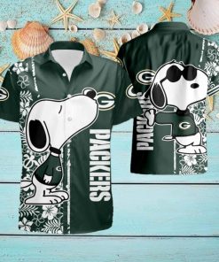 Snoopy Green Bay Packers Short Sleeve Aloha Hawaiian Shirt