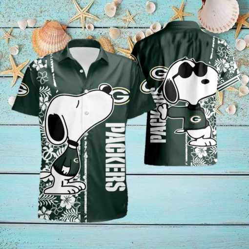 Snoopy Green Bay Packers Short Sleeve Aloha Hawaiian Shirt