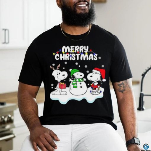 Snoopy Hat Santa Reindeer Merry Christmas Shirt