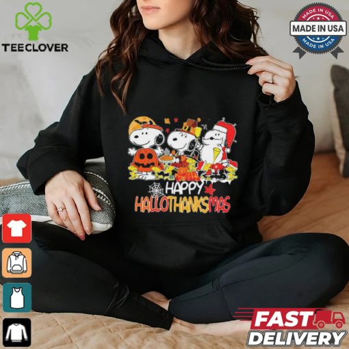 Snoopy Horror Pumpkin Happy HalloThankMas T Shirt