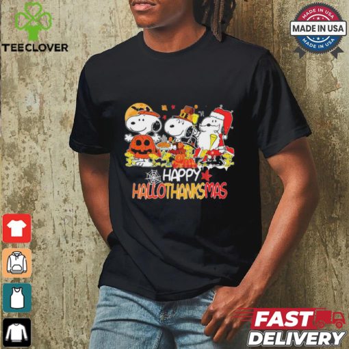 Snoopy Horror Pumpkin Happy HalloThankMas T Shirt