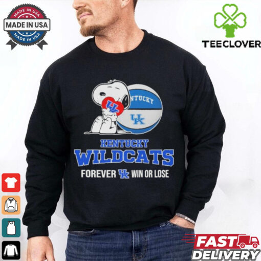 Snoopy Hug Heart Kentucky Wildcats Forever Win Or Lose T shirts