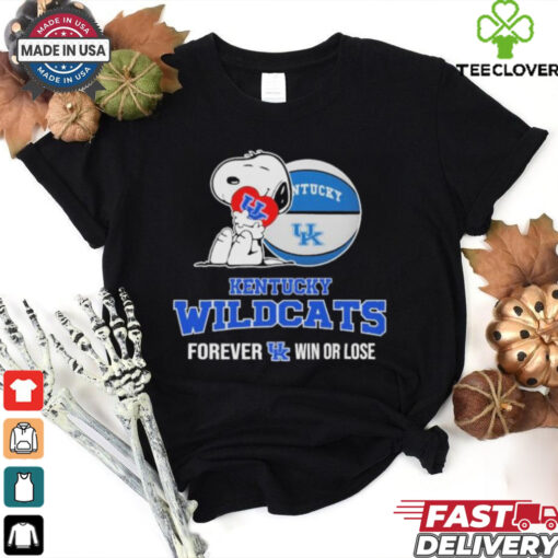 Snoopy Hug Heart Kentucky Wildcats Forever Win Or Lose T shirts